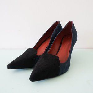 Aerin Pointed Toe Suede Leather Heels
